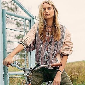NWT Free People Reversible Pandora Bomber Jacket L